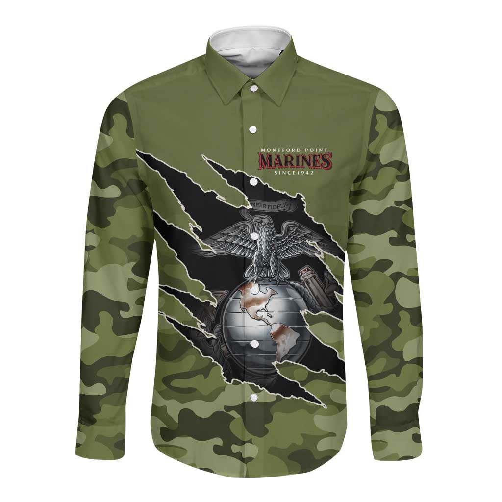 Montford Point Marines Long Sleeve Button Shirt African American Breaking Barriers 1942