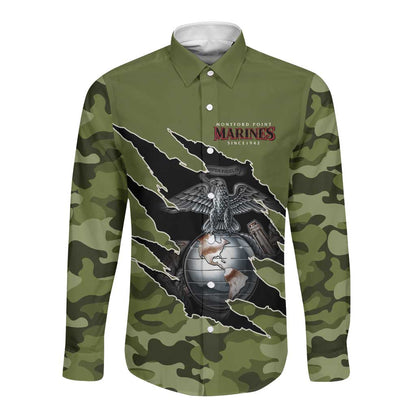 Montford Point Marines Long Sleeve Button Shirt African American Breaking Barriers 1942