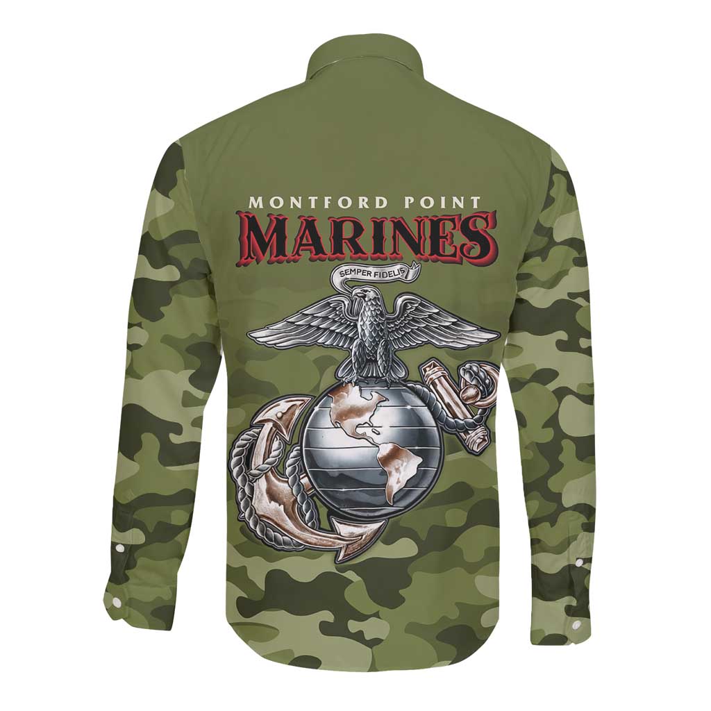 Montford Point Marines Long Sleeve Button Shirt African American Breaking Barriers 1942