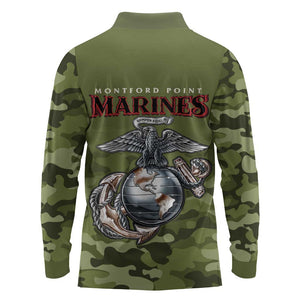 Montford Point Marines Long Sleeve Polo Shirt African American Breaking Barriers 1942