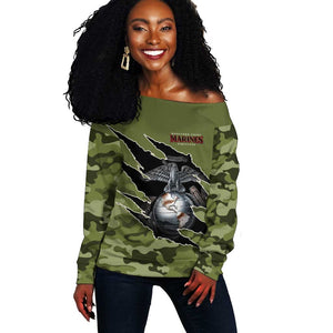Montford Point Marines Off Shoulder Sweater African American Breaking Barriers 1942