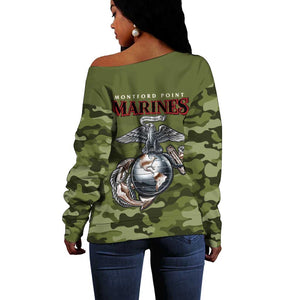 Montford Point Marines Off Shoulder Sweater African American Breaking Barriers 1942