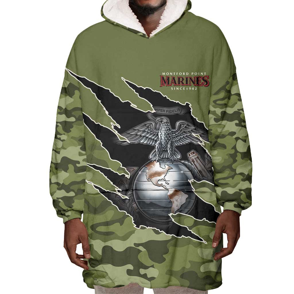 Montford Point Marines Wearable Blanket Hoodie African American Breaking Barriers 1942