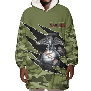 Montford Point Marines Wearable Blanket Hoodie African American Breaking Barriers 1942