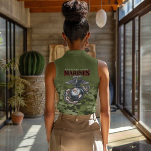 Montford Point Marines Women Sleeveless Polo Shirt African American Breaking Barriers 1942
