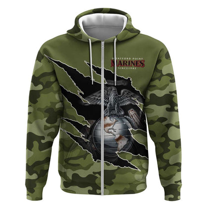 Montford Point Marines Zip Hoodie African American Breaking Barriers 1942