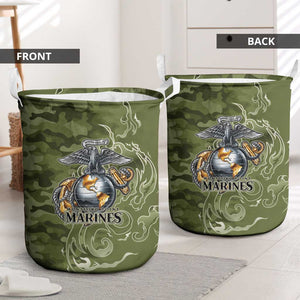 Montford Point Marines Laundry Basket Flame Fire Military Green Camo