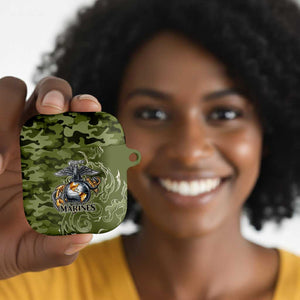 Montford Point Marines AirPods Case Flame Fire Military Green Camo