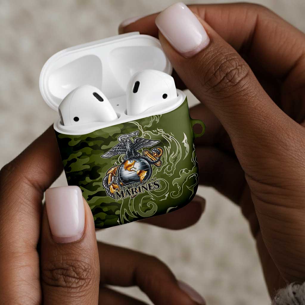 Montford Point Marines AirPods Case Flame Fire Military Green Camo