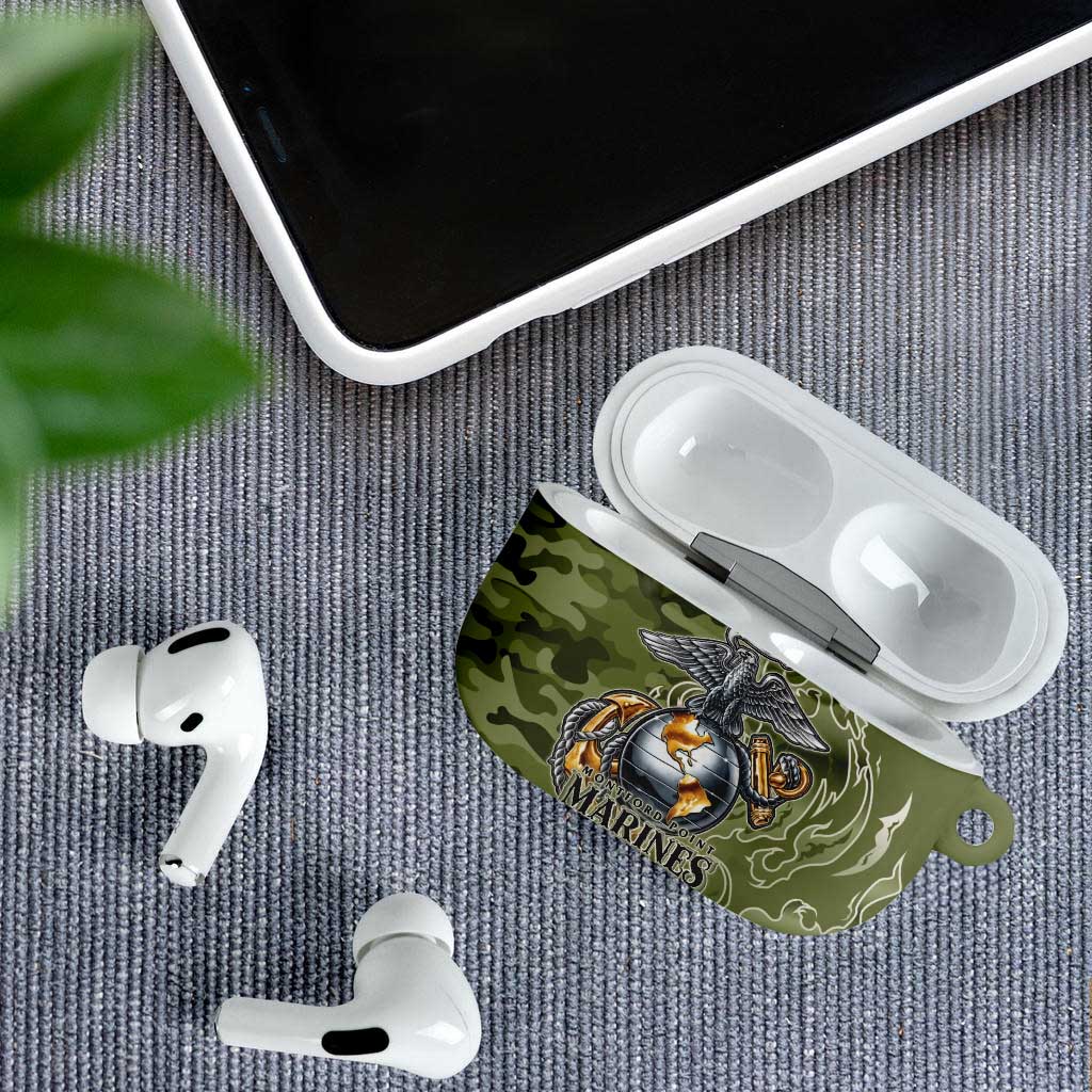 Montford Point Marines AirPods Case Flame Fire Military Green Camo