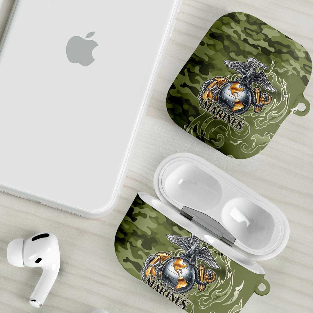Montford Point Marines AirPods Case Flame Fire Military Green Camo