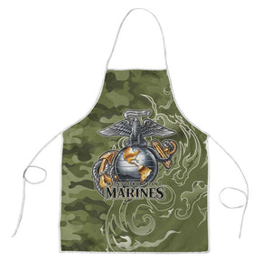 Montford Point Marines Apron Flame Fire Military Green Camo