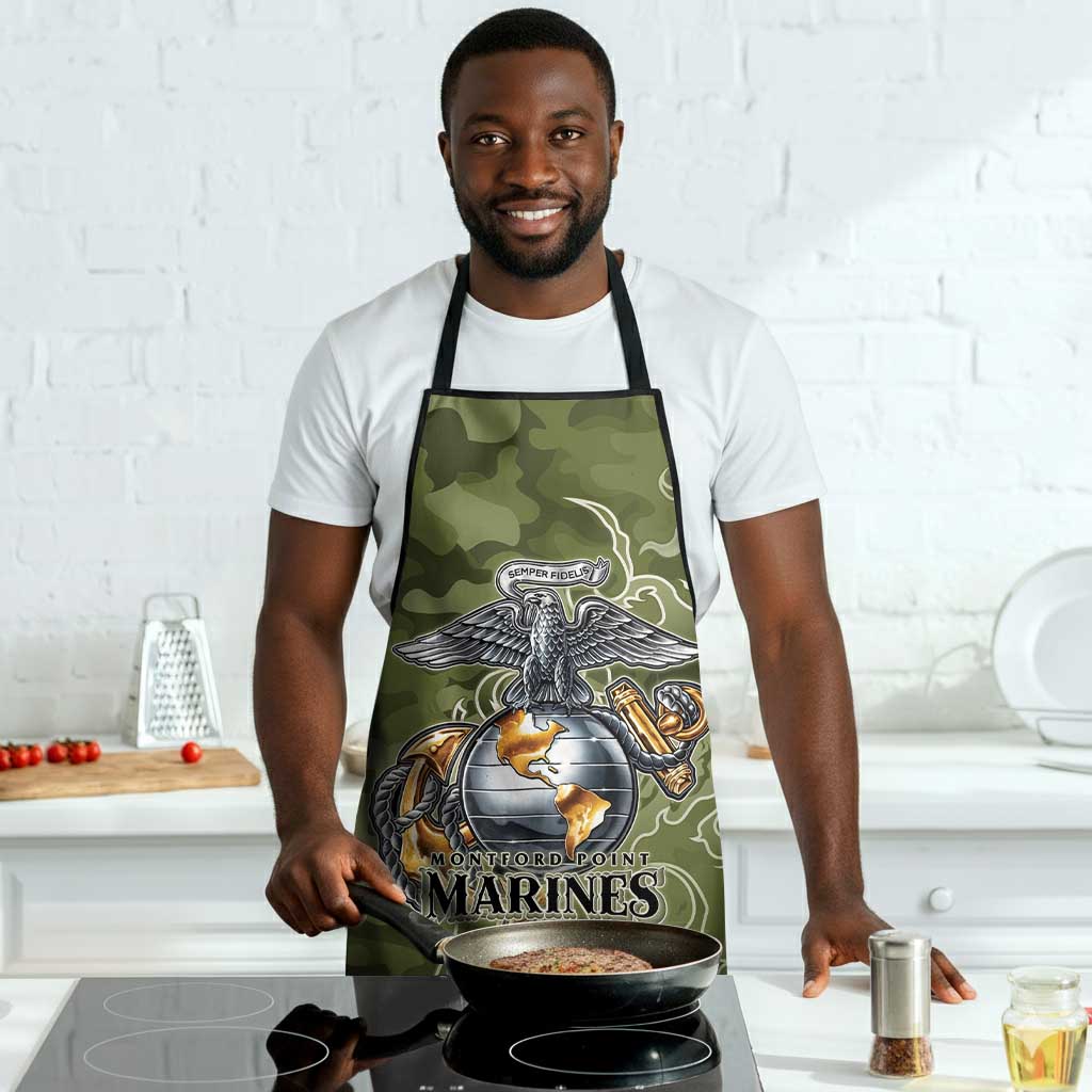 Montford Point Marines Apron Flame Fire Military Green Camo