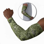 Montford Point Marines Arm Sleeves Flame Fire Military Green Camo