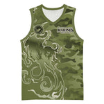 Montford Point Marines Basketball Jersey Flame Fire Military Green Camo