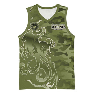 Montford Point Marines Basketball Jersey Flame Fire Military Green Camo