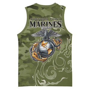 Montford Point Marines Basketball Jersey Flame Fire Military Green Camo