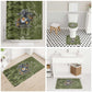 Montford Point Marines Bathroom Set Flame Fire Military Green Camo