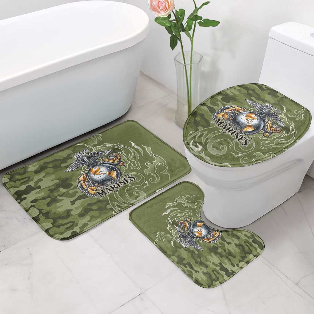 Montford Point Marines Bathroom Set Flame Fire Military Green Camo