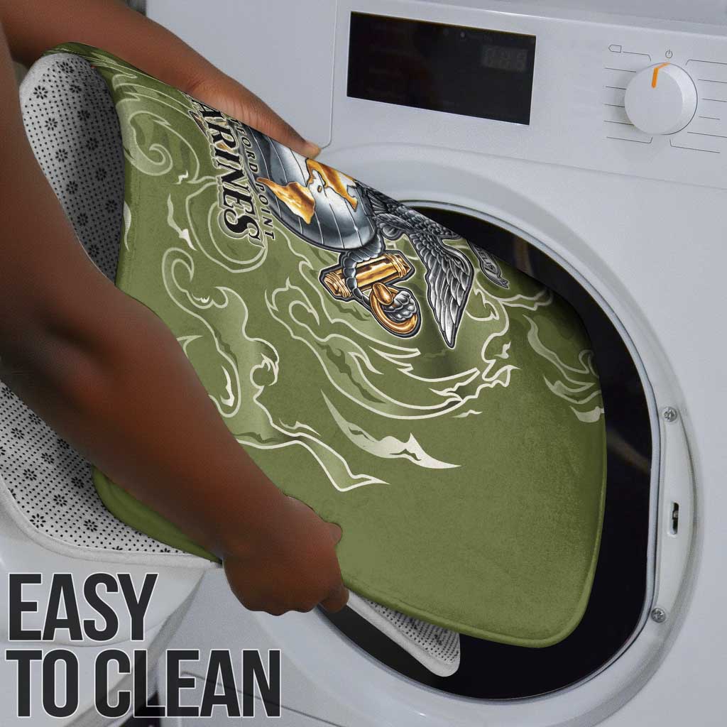 Montford Point Marines Bathroom Set Flame Fire Military Green Camo