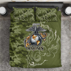 Montford Point Marines Bedding Set Flame Fire Military Green Camo