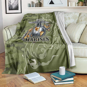 Montford Point Marines Blanket Flame Fire Military Green Camo