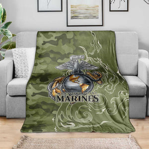 Montford Point Marines Blanket Flame Fire Military Green Camo