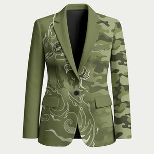 Montford Point Marines Blazer Flame Fire Military Green Camo