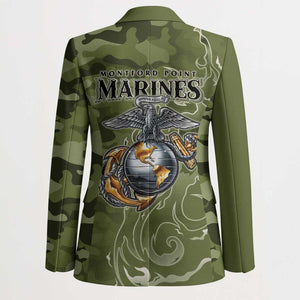 Montford Point Marines Blazer Flame Fire Military Green Camo