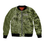 Montford Point Marines Bomber Jacket Flame Fire Military Green Camo