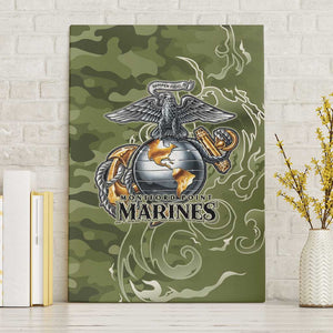 Montford Point Marines Canvas Wall Art Flame Fire Military Green Camo