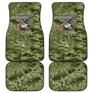 Montford Point Marines Car Mats Flame Fire Military Green Camo