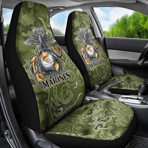Montford Point Marines Car Seat Cover Flame Fire Military Green Camo