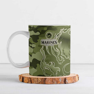 Montford Point Marines Ceramic Mug Flame Fire Military Green Camo