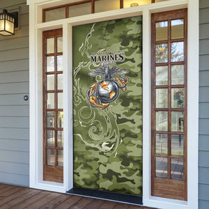 Montford Point Marines Door Cover Flame Fire Military Green Camo