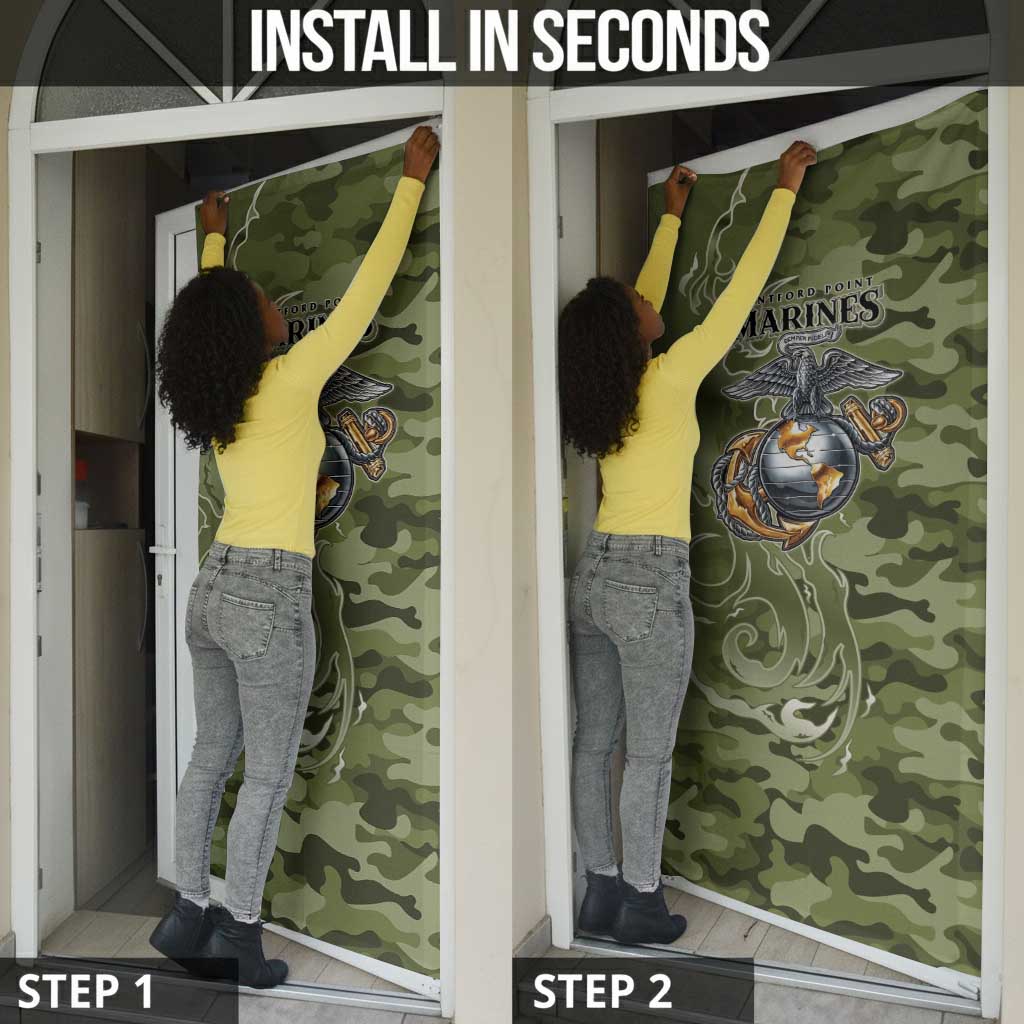 Montford Point Marines Door Cover Flame Fire Military Green Camo