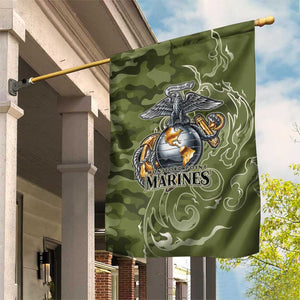 Montford Point Marines Garden Flag Flame Fire Military Green Camo