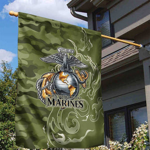 Montford Point Marines Garden Flag Flame Fire Military Green Camo