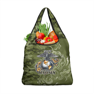 Montford Point Marines Grocery Bag Flame Fire Military Green Camo