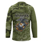 Montford Point Marines Hockey Jersey Flame Fire Military Green Camo