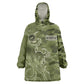 Montford Point Marines Kid Wearable Blanket Hoodie Flame Fire Military Green Camo