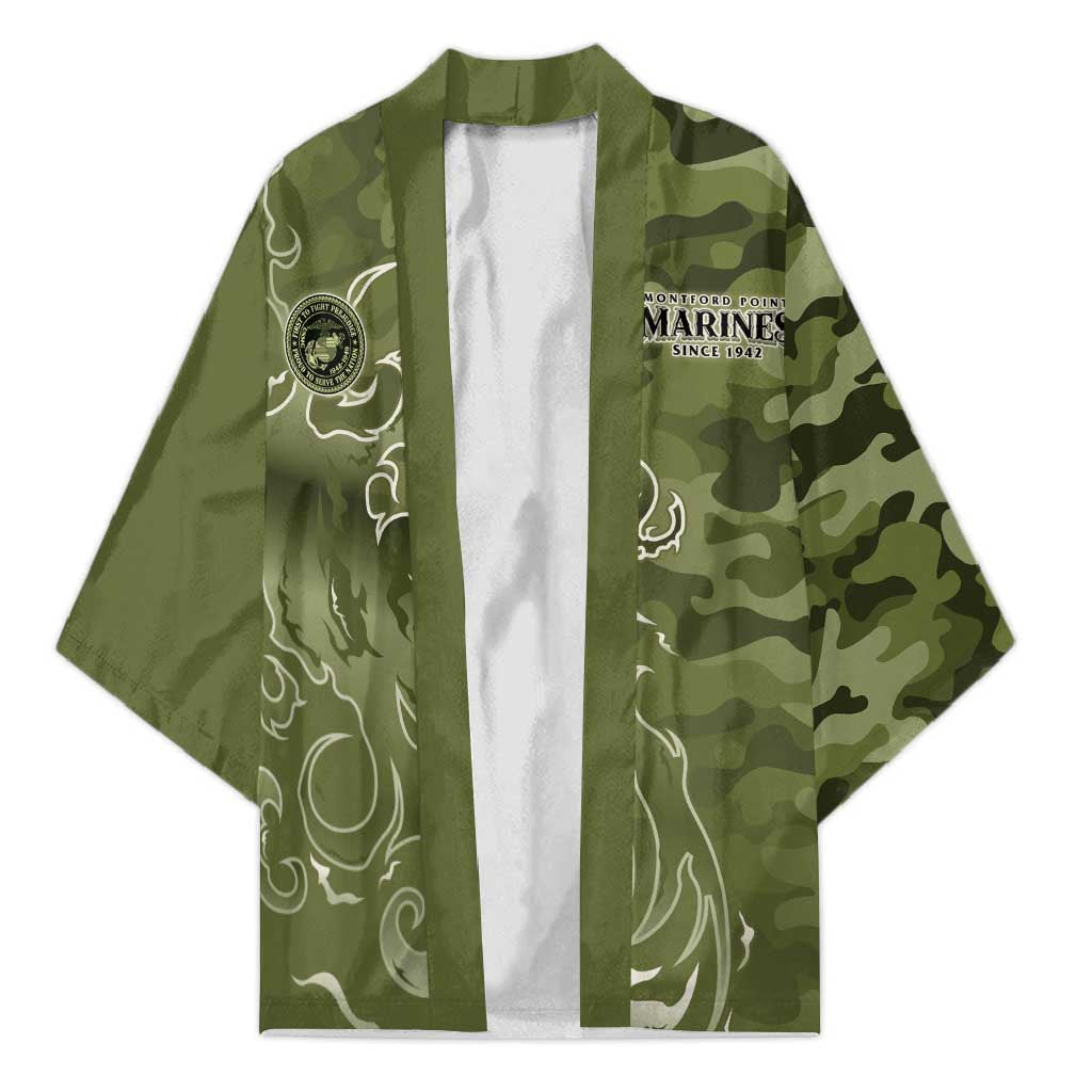 Montford Point Marines Kimono Flame Fire Military Green Camo