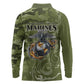 Montford Point Marines Long Sleeve Polo Shirt Flame Fire Military Green Camo