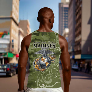 Montford Point Marines Men Tank Top Flame Fire Military Green Camo