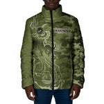 Montford Point Marines Padded Jacket Flame Fire Military Green Camo