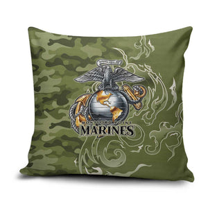 Montford Point Marines Pillow Cover Flame Fire Military Green Camo