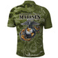 Montford Point Marines Polo Shirt Flame Fire Military Green Camo