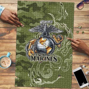 Montford Point Marines Puzzle Flame Fire Military Green Camo