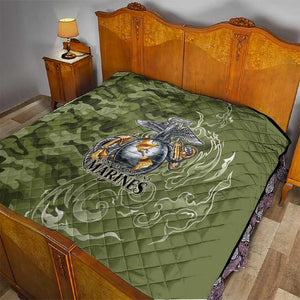 Montford Point Marines Quilt Flame Fire Military Green Camo
