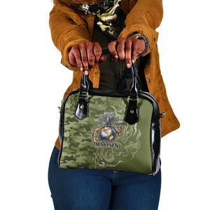 Montford Point Marines Shoulder Handbag Flame Fire Military Green Camo